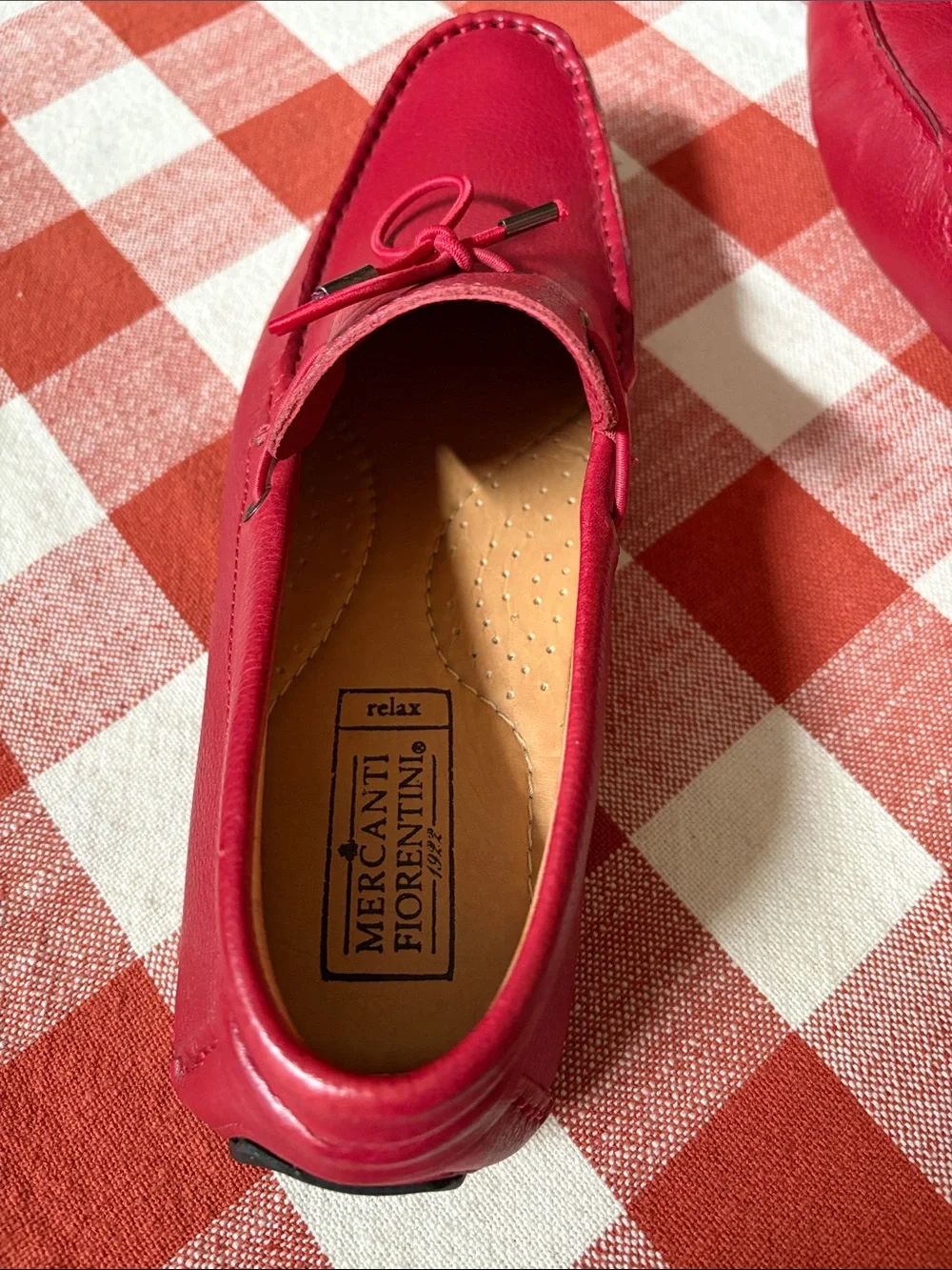 Mercanti Fiorentini NWOT Red Mens Leather Slip-On Driving Loafers / Sz 9